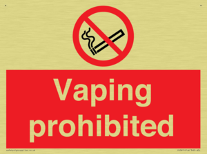 Vaping prohibited